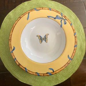 Lynn Chase Butterfly Bamboo 9 1/8” Wide Rimmed Soup Bowl